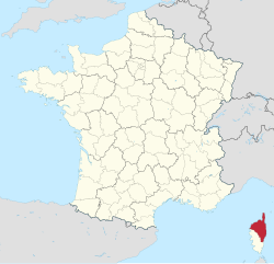Augškorsikas atrašanās vieta Francijā