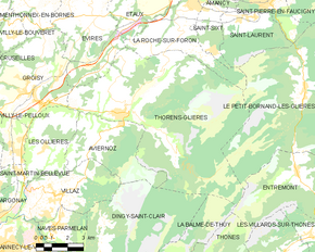 Poziția localității Thorens-Glières