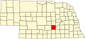 State map highlighting Hall County