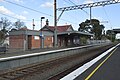 Southbound view from Platform 2 looking at station building on Platform 1, May 2014