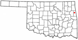 Location of Christie, Oklahoma