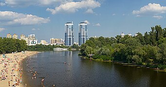 Venetian channel in Kyiv- View to the northeast from the Venetian bridge