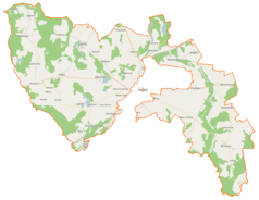 Mapa konturowa gminy wiejskiej Świdwin, u góry po prawej znajduje się punkt z opisem „Rogalinko”