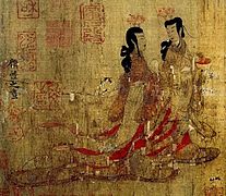 Damas vistiendo la ropa de tsa-chü chui-shao, dinastía Chin (265-420).