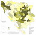 Porcentaje de Bosnios de Bosnia y Herzegovina por municipios en el 2013