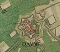 Damme on the Ferraris map (around 1775)