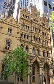 The former stock exchange on Collins Street, Melbourne by William Pitt (1888)