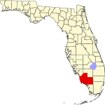 Округ Коллиер на карте штата.