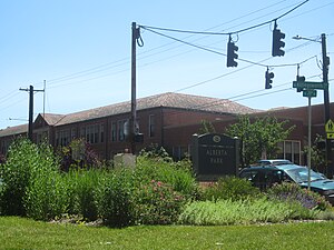 Alberta Park entrance across the street from Vernon School