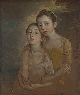 湯瑪斯·根茲巴羅的《藝術家的女兒們》（The Artist's Daughters），75.6 × 63cm，約作於1760-1761年，自1923年起收藏[75]