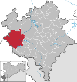 Poziția Weischlitz pe harta districtului Vogtlandkreis