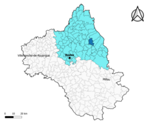 Castelnau-de-Mandailles dans l'arrondissement de Rodez en 2020.