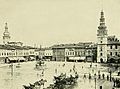 Pohled na radnici přes Masarykovo náměstí (tehdy Hlavní) v roce 1911