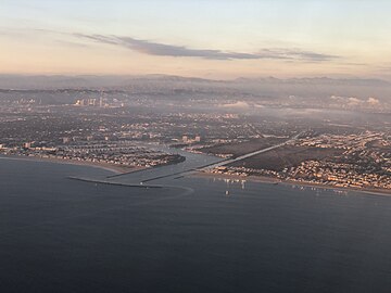 Mouth of Ballona Creek and Ballona Wetlands, between Marina Del Rey and Playa Del Rey