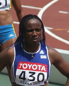 Eunice Barber tijdens de WK in Osaka, 2007.