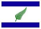 Concept flag for New Zealand. Silver Fern with horizontal blue bars