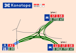 Übersichtskarte Autobahnknoten Konotopa