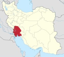 Sijainti Iranin kartalla
