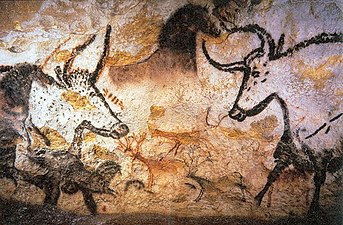 Steinzeitliche Malerei in der Höhle von Lascaux