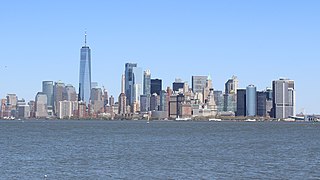 Skyline of Lower Manhattan, New York from Liberty Island, 2021