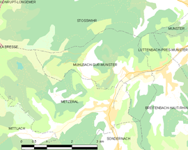 Mapa obce Muhlbach-sur-Munster