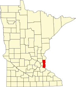 map of Minnesota highlighting Washington County