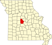 Map of Missouri highlighting Morgan County