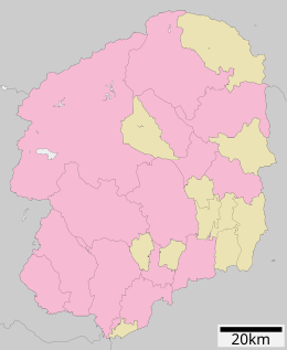 Kaart van de prefectuur Tochigi