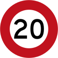 (R1-1) 20 km/h speed limit (Used until 2016)