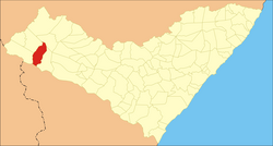 Location of Olho d'Água do Casado in Alagoas