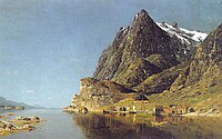 «Fjordlandskap med båt»