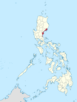 Mapa de Filipinas con Aurora resaltado