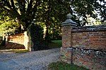 Brent Pelham Hall, Gate Piers and Boundary Wall from North West Front of Hall, turning to South West and then South East to Gate