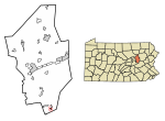 Location of Centralia in Columbia County, Pennsylvania