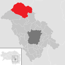 Kommunens läge i distriktet Graz-Umgebung