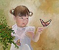 Girl with Butterfly by David Fairrington, oil, 2010.