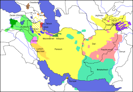 Localização dos Zazas (Zazakis) em relação às outras línguas iranianas