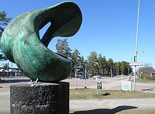 Skulptur "Vågen" av Axel Nordell avtäckt 1966.