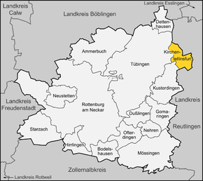 Poziția localității Kirchentellinsfurt