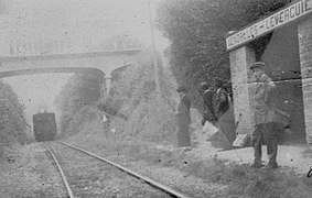 La halte de Vendelles-Le Verguier vers 1920.