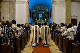 Missa em homenagem a Nossa Senhora do Carmo.