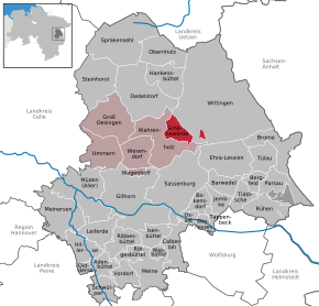 Poziția Schönewörde pe harta districtului Gifhorn