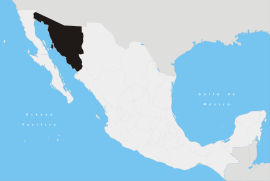 सोनोराचे मेक्सिको देशाच्या नकाशातील स्थान