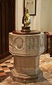 Church of St Martin, Fornham St Martin. Font (2012)