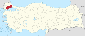 Location of تکیرداغ Province in Turkey