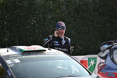 Elfyn yn y Rallye de France-Alsace yn 2014