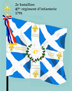 Drapeau du 2e bataillon du 47e régiment d'infanterie de ligne de 1791 à 1793.