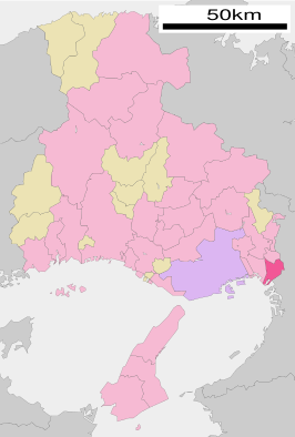 Situering van Amagasaki in de prefectuur Hyogo