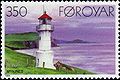 Stamp FR 117 of 1985: Lighthouse Mykineshólmur (built 1909).