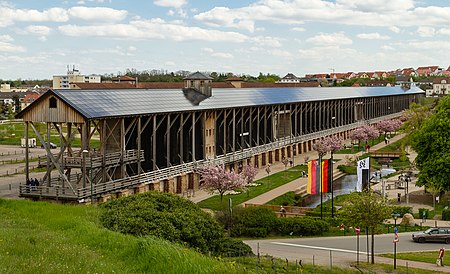 41. Platz: F. Riedelio mit Offene Holzkonstruktion auf Sandsteinpfeilern, offener Dachstuhl, Architekt Albert Schenk